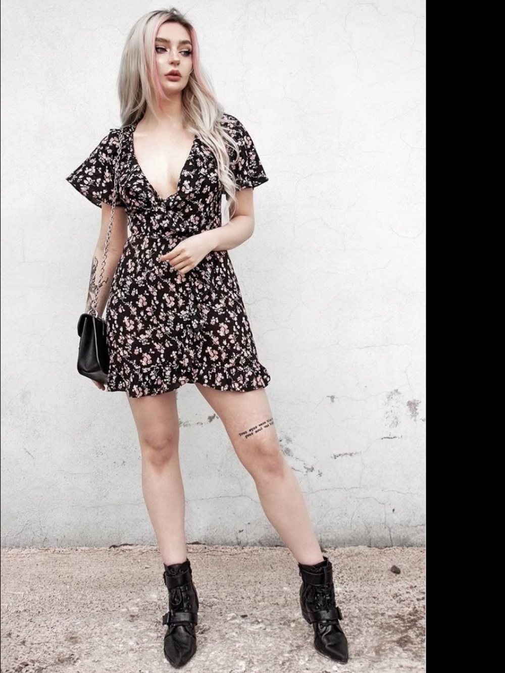 Disturbia NIGHTSHADE Wrap V-Neck Mini Dress